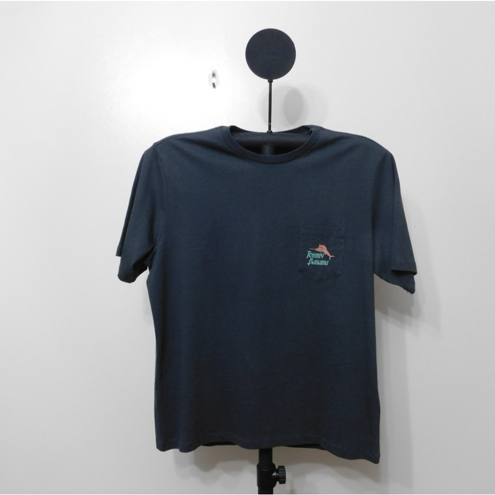 Tommy Bahama Black Spotifly Crew Neck Cotton T-Shirt - Size S